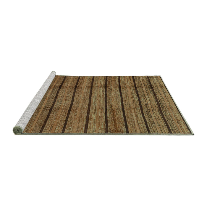 Sideview of Machine Washable Abstract Turquoise Modern Area Rugs, wshabs3245turq