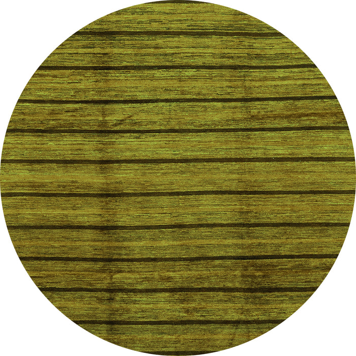 Round Machine Washable Abstract Green Modern Area Rugs, wshabs3245grn