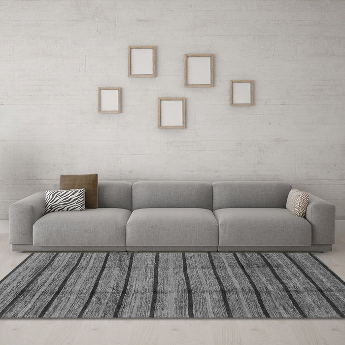 Machine Washable Abstract Gray Modern Rug in a Living Room,, wshabs3245gry