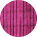 Round Machine Washable Abstract Purple Modern Area Rugs, wshabs3245pur