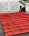 Abstract Red Modern Rug in Family Room, abs3245