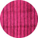 Round Abstract Pink Modern Rug, abs3245pnk