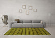 Machine Washable Abstract Green Modern Area Rugs in a Living Room,, wshabs3245grn