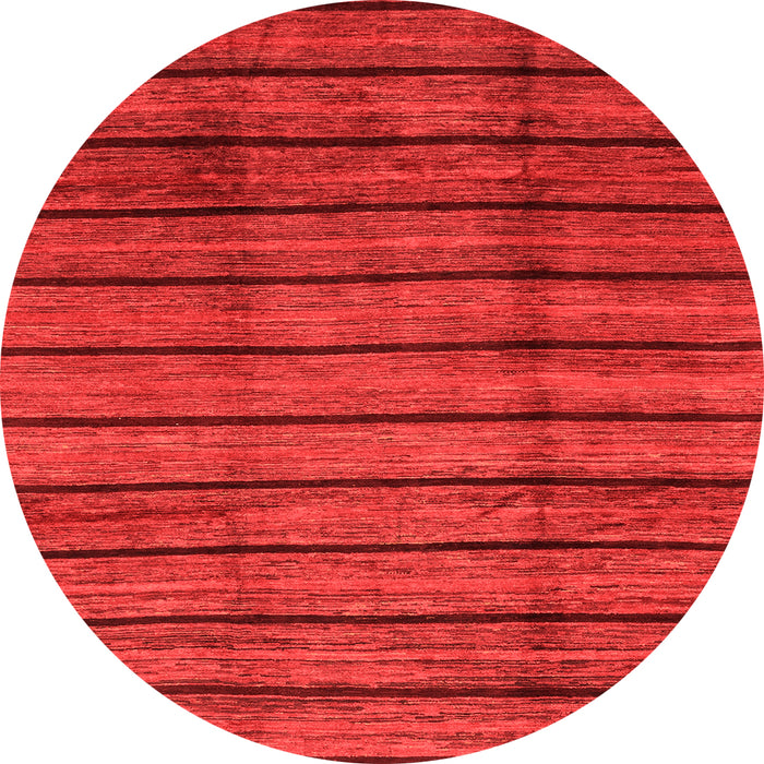 Round Machine Washable Abstract Orange Modern Area Rugs, wshabs3245org