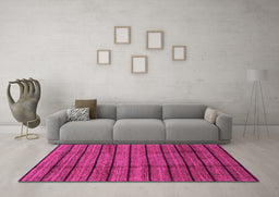 Machine Washable Abstract Purple Modern Area Rugs in a Living Room, wshabs3245pur
