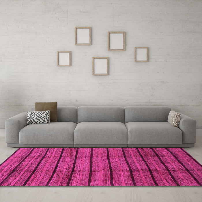 Machine Washable Abstract Purple Modern Area Rugs in a Living Room, wshabs3245pur