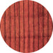 Round Abstract Brown Modern Rug, abs3245brn