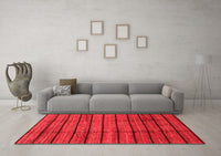 Machine Washable Abstract Red Modern Rug, wshabs3245red