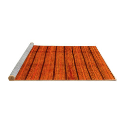 Sideview of Machine Washable Abstract Yellow Modern Rug, wshabs3245yw