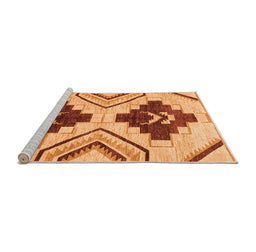 Sideview of Machine Washable Southwestern Orange Country Area Rugs, wshabs3246org
