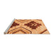 Sideview of Machine Washable Southwestern Orange Country Area Rugs, wshabs3246org