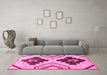 Machine Washable Southwestern Pink Country Rug in a Living Room, wshabs3246pnk