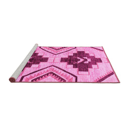 Sideview of Machine Washable Southwestern Pink Country Rug, wshabs3246pnk