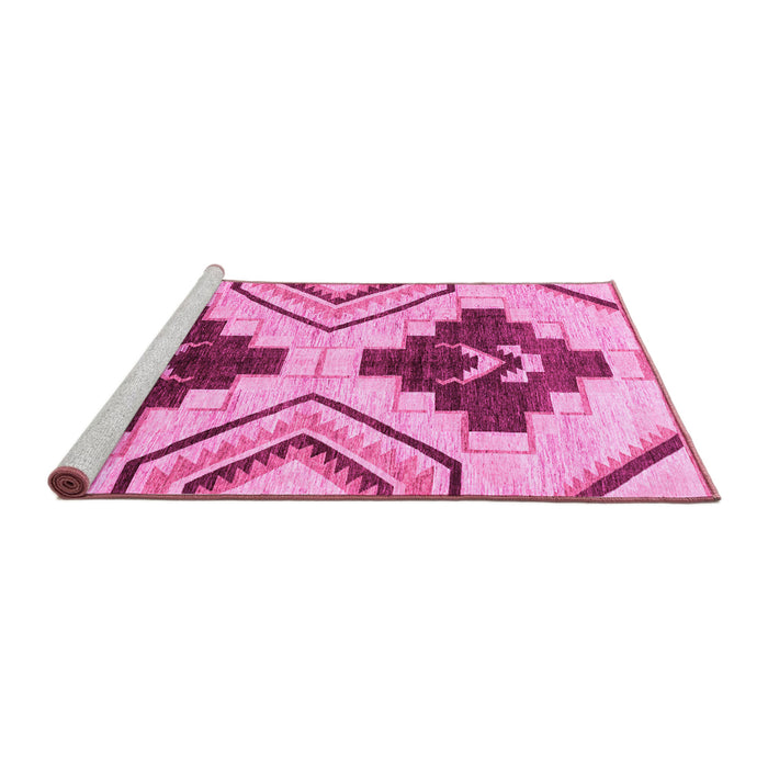 Sideview of Machine Washable Southwestern Pink Country Rug, wshabs3246pnk