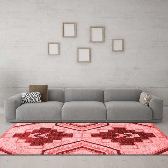 Country Red Washable Rugs