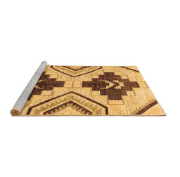 Sideview of Machine Washable Southwestern Brown Country Rug, wshabs3246brn