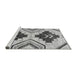 Sideview of Machine Washable Southwestern Gray Country Rug, wshabs3246gry