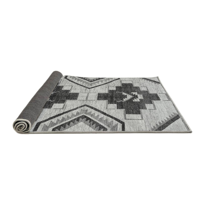 Sideview of Southwestern Gray Country Rug, abs3246gry