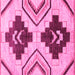 Square Southwestern Pink Country Rug, abs3246pnk