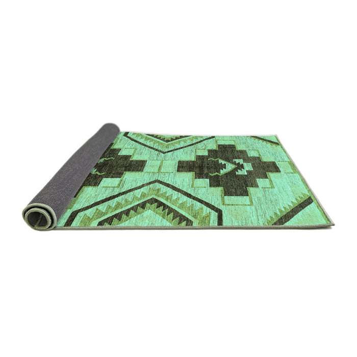 Sideview of Southwestern Turquoise Country Rug, abs3246turq