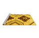 Sideview of Machine Washable Southwestern Yellow Country Rug, wshabs3246yw