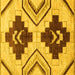 Square Southwestern Yellow Country Rug, abs3246yw