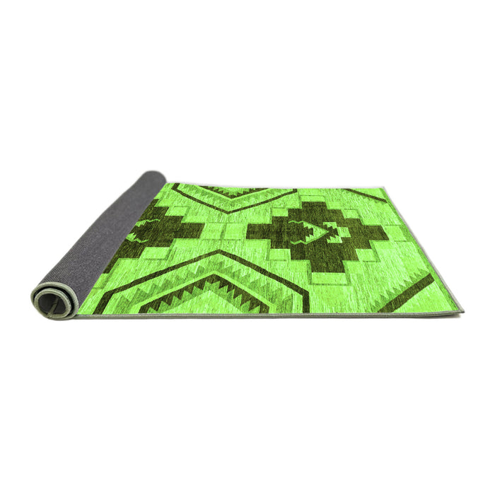 Sideview of Southwestern Green Country Rug, abs3246grn