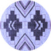 Round Southwestern Blue Country Rug, abs3246blu