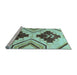 Sideview of Machine Washable Southwestern Light Blue Country Rug, wshabs3246lblu