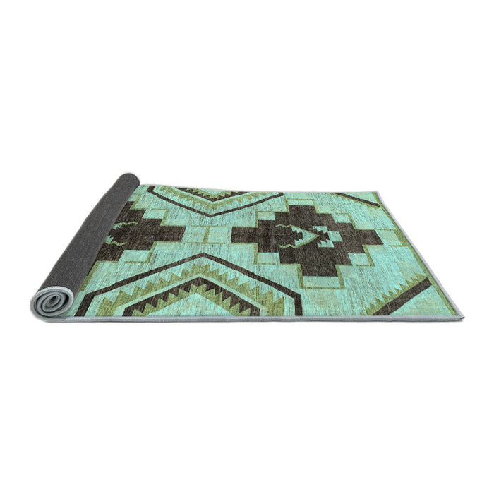 Sideview of Southwestern Light Blue Country Rug, abs3246lblu