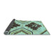 Sideview of Southwestern Light Blue Country Rug, abs3246lblu