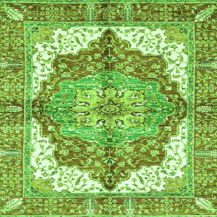 Square Machine Washable Persian Green Traditional Area Rugs, wshabs3247grn