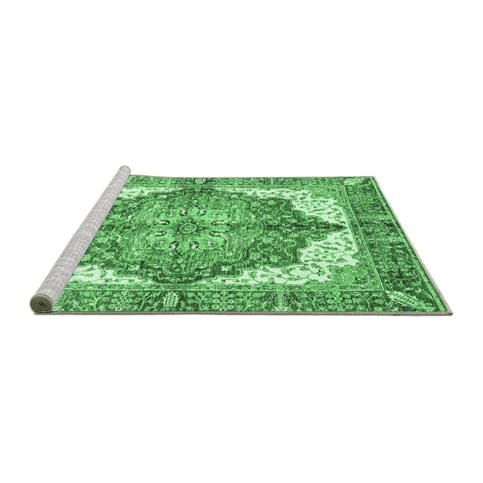 Sideview of Machine Washable Persian Emerald Green Traditional Area Rugs, wshabs3247emgrn