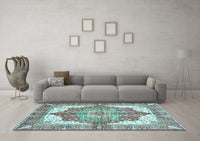 Machine Washable Persian Light Blue Traditional Rug, wshabs3247lblu