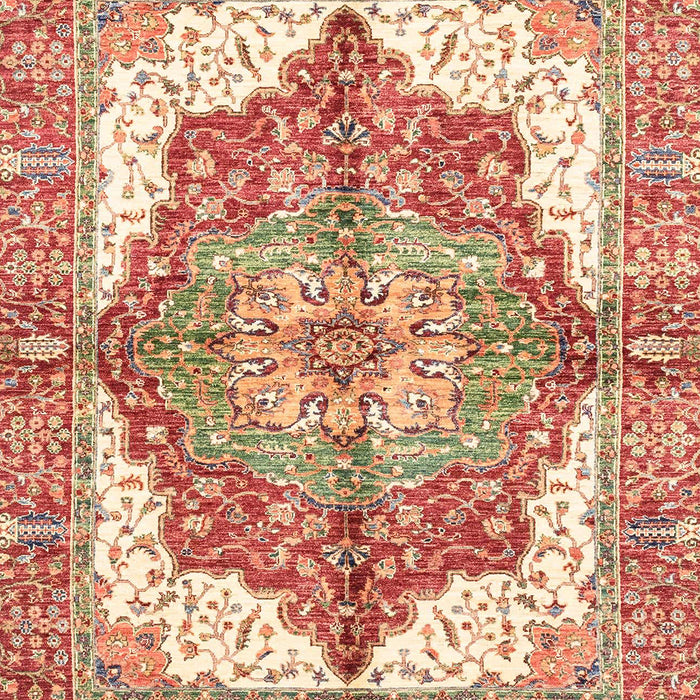 Machine Washable Abstract Red Rug, wshabs3247