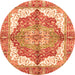 Round Persian Orange Traditional Rug, abs3247org