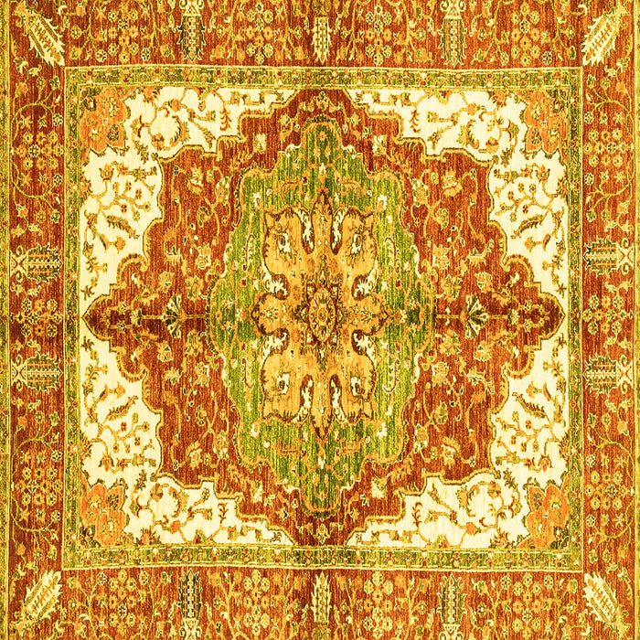Square Machine Washable Persian Yellow Traditional Rug, wshabs3247yw