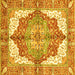 Square Machine Washable Persian Yellow Traditional Rug, wshabs3247yw