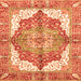 Square Machine Washable Persian Orange Traditional Area Rugs, wshabs3247org