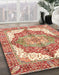 Abstract Red Persian Rug in Family Room, abs3247