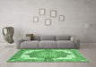 Machine Washable Persian Emerald Green Traditional Area Rugs in a Living Room,, wshabs3247emgrn