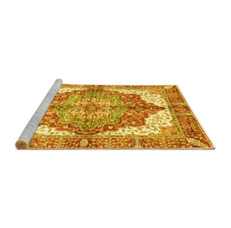 Sideview of Machine Washable Persian Yellow Traditional Rug, wshabs3247yw