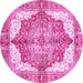 Round Persian Pink Traditional Rug, abs3247pnk