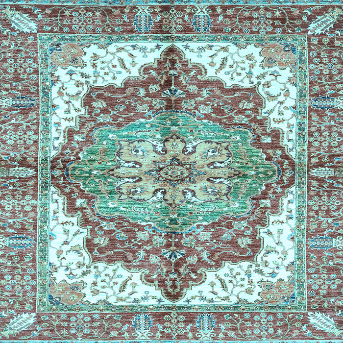 Square Machine Washable Persian Light Blue Traditional Rug, wshabs3247lblu
