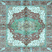 Square Machine Washable Persian Light Blue Traditional Rug, wshabs3247lblu