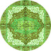 Round Persian Green Traditional Rug, abs3247grn