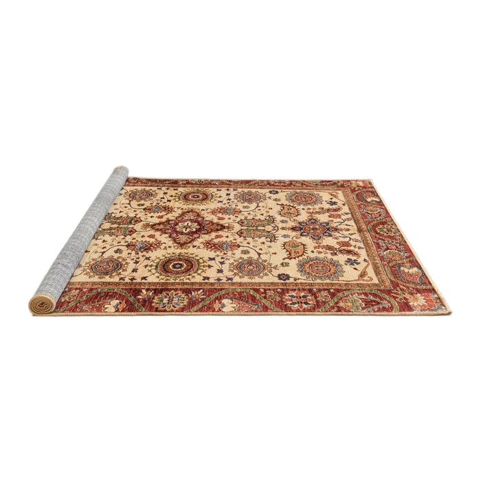 Sideview of Machine Washable Abstract Sandy Brown Rug, wshabs3248