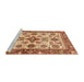 Sideview of Machine Washable Abstract Sandy Brown Rug, wshabs3248