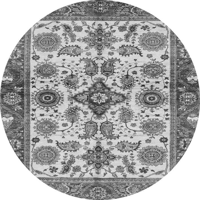 Round Oriental Gray Traditional Rug, abs3248gry