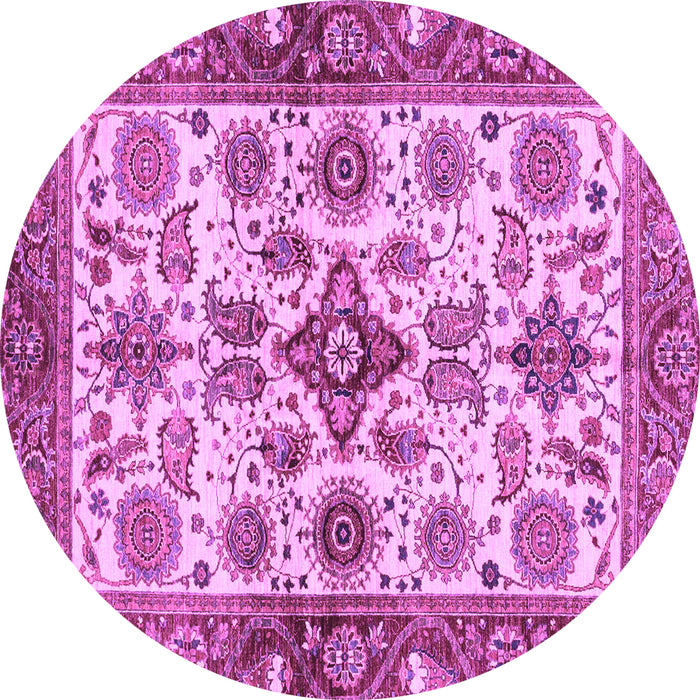 Round Machine Washable Oriental Purple Traditional Area Rugs, wshabs3248pur